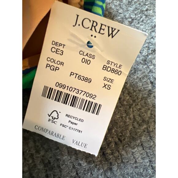 J.Crew Factory Printed French Bikini Top w/ Ruffles – Multicolor Floral – XS NWT - Picture 3 of 7